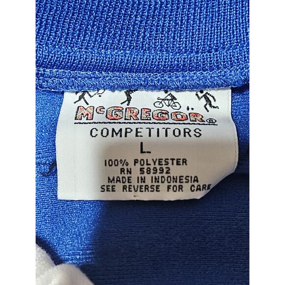 Vintage McGregor Jacket Mens Large White Blue Competitors Track Jacket - Picture 5 of 10